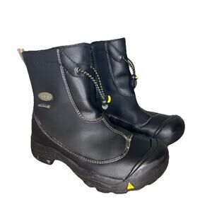 Keen Kids 1 Boots Pull On Side Zip Waterproof Black Leather Unisex Outdoors
